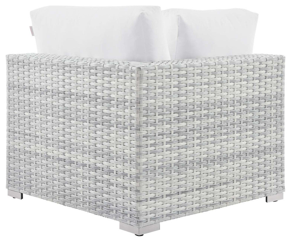 Convene Outdoor Patio Corner Chair Light Gray White