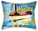 Pair of Betsy Drake Yellow Sailboat Large Indoor/Outdoor Pillows 16x20