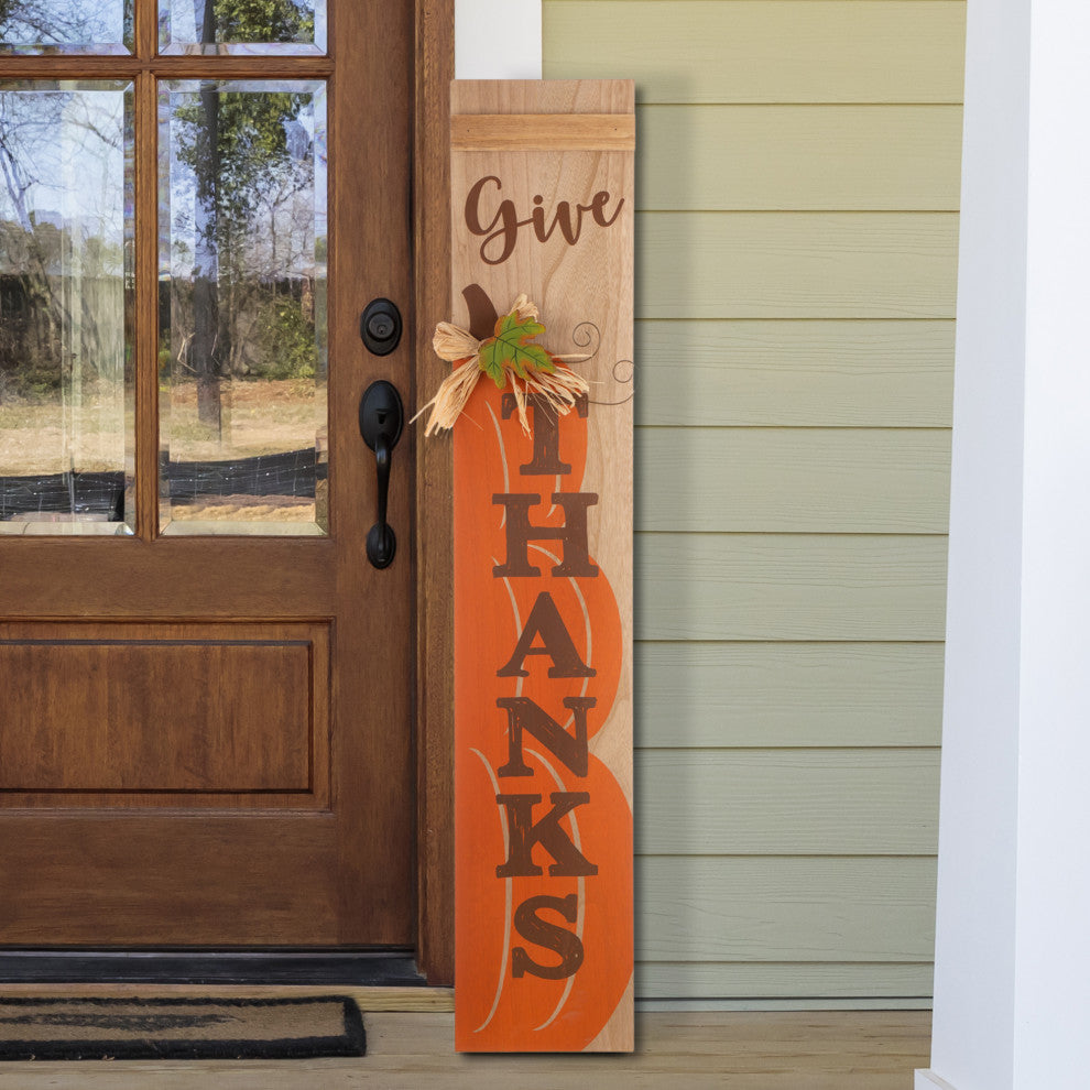 42" Thanksgiving Wooden Pumpkin Porch Sign