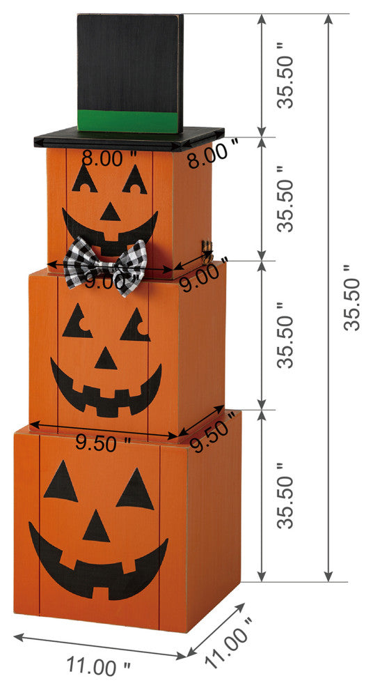 36"H Double Sided Wooden Porch Decor Halloween and Fall