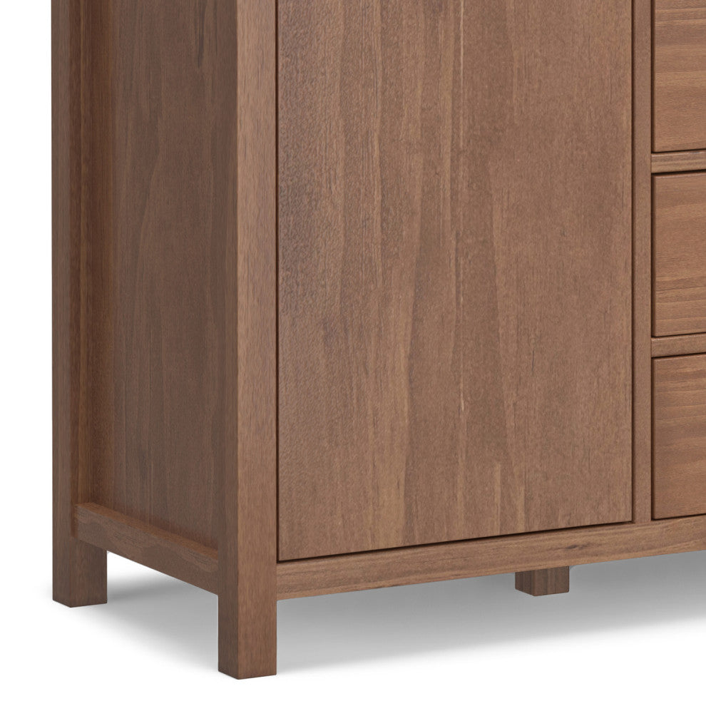 Hollander Solid WOOD Sideboard Buffet, Medium Saddle Brown