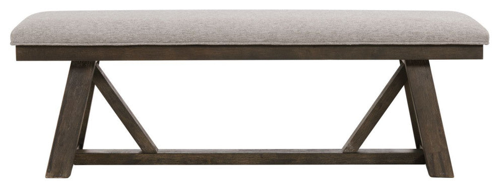 Hearst Backless Bench With Cushion Seat, Reclaimed Chevron