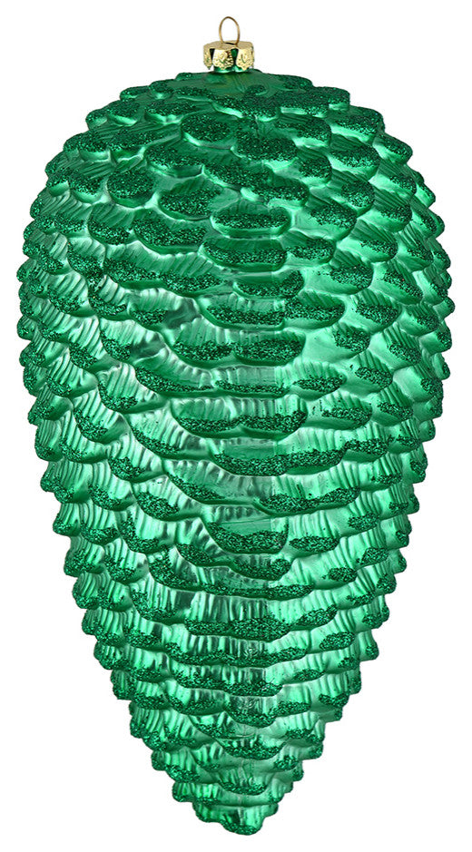 Vickerman N187344D 10" Seafoam Green Matte Glitter Pinecone Christmas Ornament