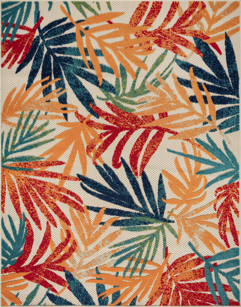 Oaks Modern Floral Area Rug, Multi-Color, 7'11" X 10'3"