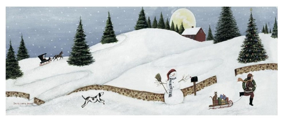 "Christmas Valley Snowman Crop" Paper Print by David Carter Brown, 52"x22"