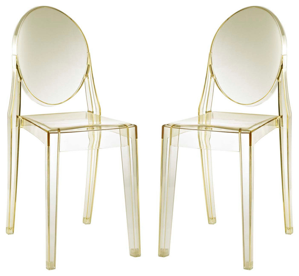 Casper Dining Side Chairs Acrylic, Set of 2, Yellow