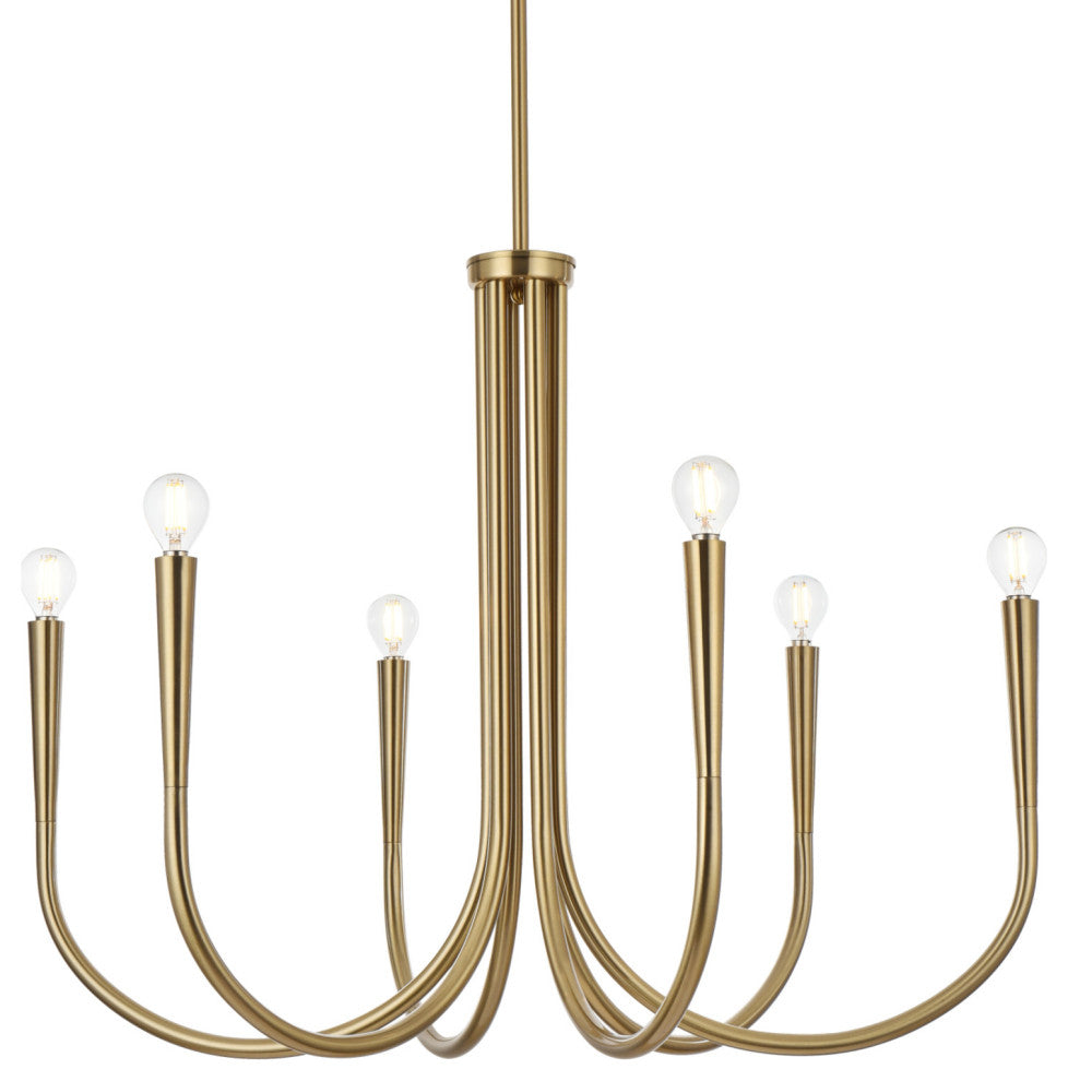 Elegant Lighting LD722D30 Layne 6 Light 30"W Taper Candle Style - Chrome