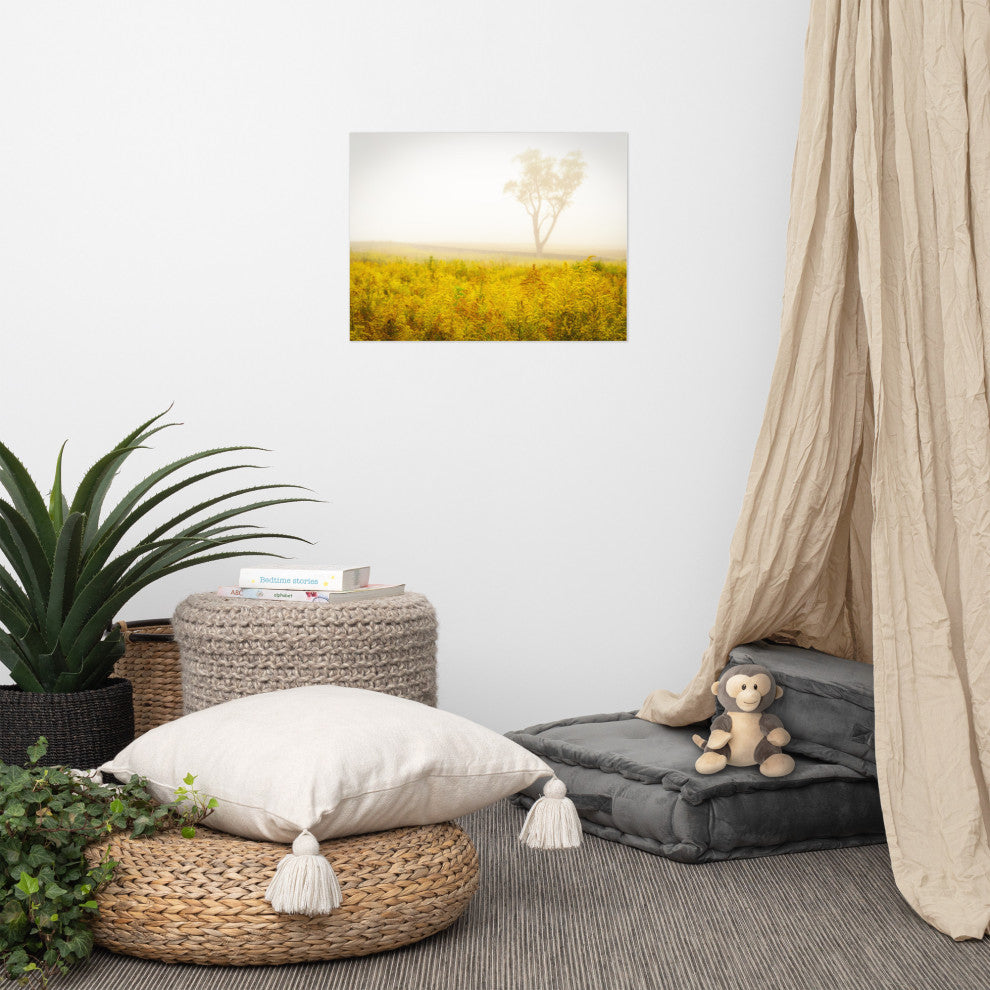 Dreams of Goldenrod and Fog Landscape Photo Unframed Wall Art Print, 18" X 24"