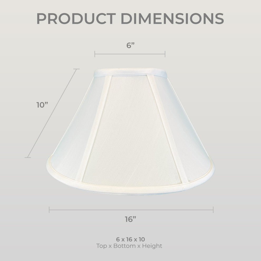 Royal Designs Coolie Empire Lamp Shade, White, 6x16x10, Set of 2