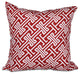 Leeward Key, Geometric Print Outdoor Pillow, Red, 20"x20"