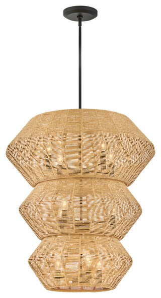 Hinkley Lighting 40388 Luca 10 Light 28"W Waterfall Chandelier - Black