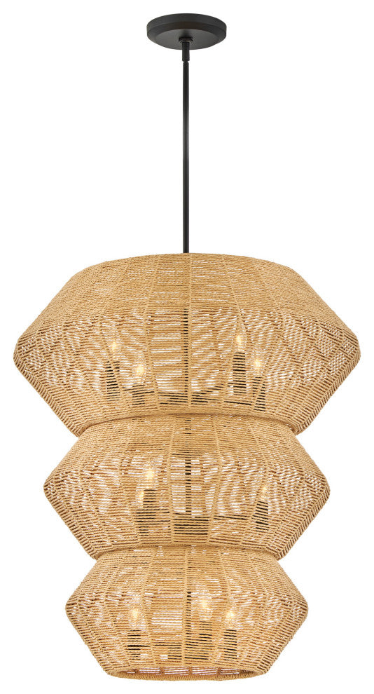 Hinkley Lighting 40388 Luca 10 Light 28"W Waterfall Chandelier - Black