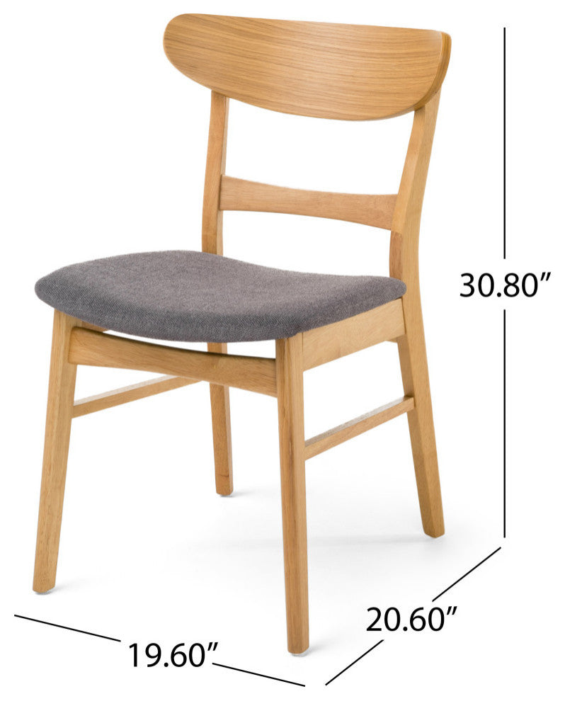 Skylar Dining Chairs, Set of 4, Dark Gray/Natural Oak