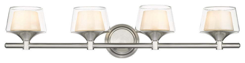 Innovations 311-4W-SN-CLW-LED 4-Light Bath Vanity Light, Satin Nickel