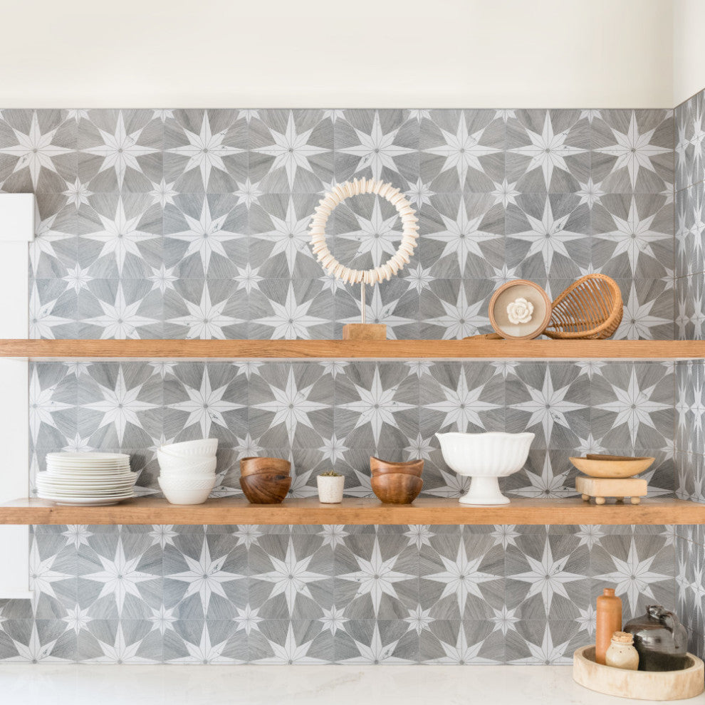 Llama Stella Loire Verso Silver Smoke Porcelain Floor and Wall Tile Sample