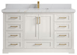 Boston 60" Single Bathroom Vanity in Alabaster 2" Calacatta Sienna