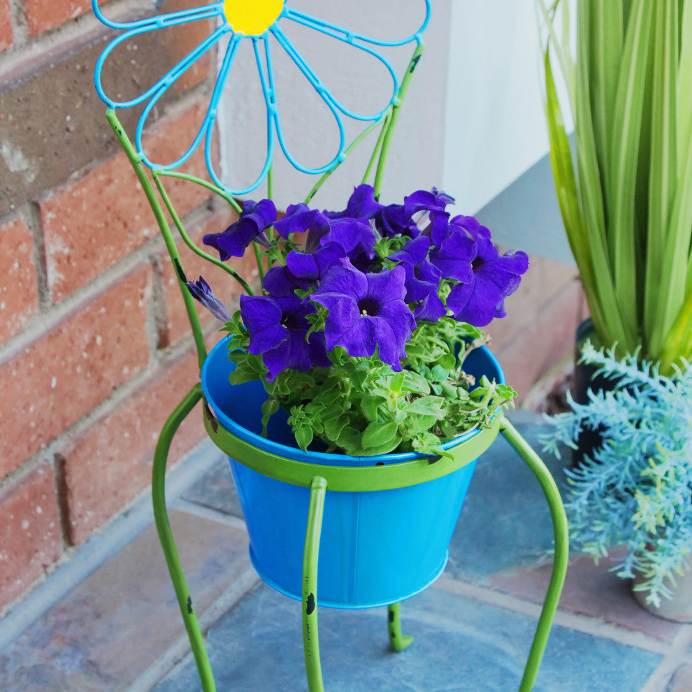 Blue Flower Planter Stand