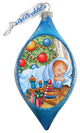 Hand Painted Glass Scenic Ornament Baby 1st Christmas Drop