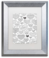 Hello Angel 'Hearts on Hearts' Art, Silver Frame, White Mat, 14x11