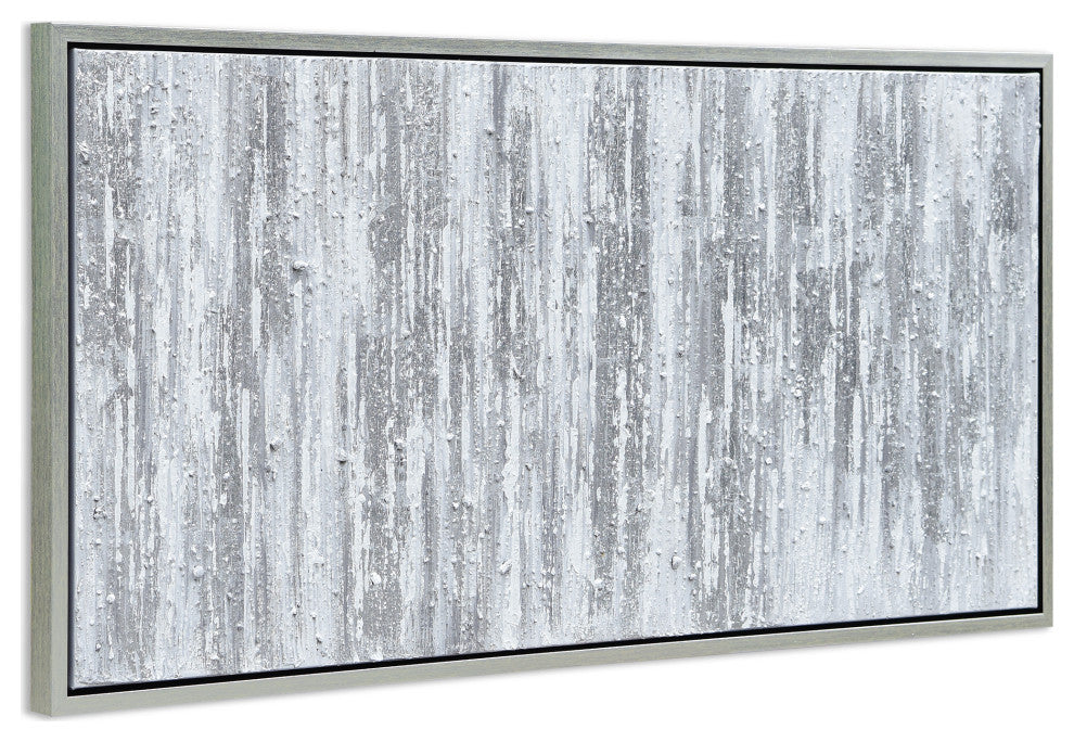 Silver Abstract Textured Metallic Hand Painted Wall Art by Martin Edwards