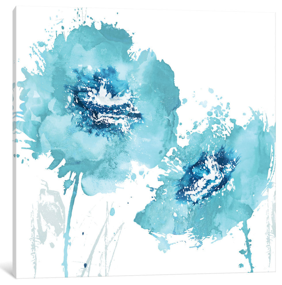 "Flower Burst In Aqua II" by Vanessa Austin, Canvas Print, 12x12"