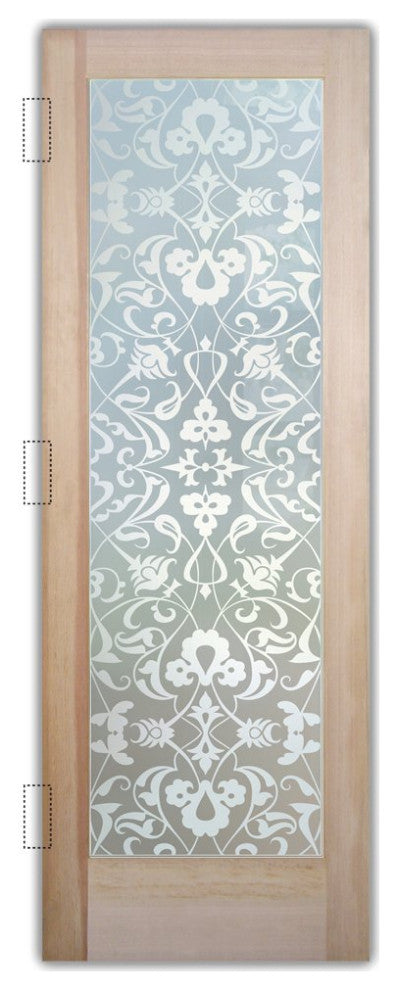 Interior Prehung Door or Interior Slab Door - Floweret - Douglas Fir (stain...