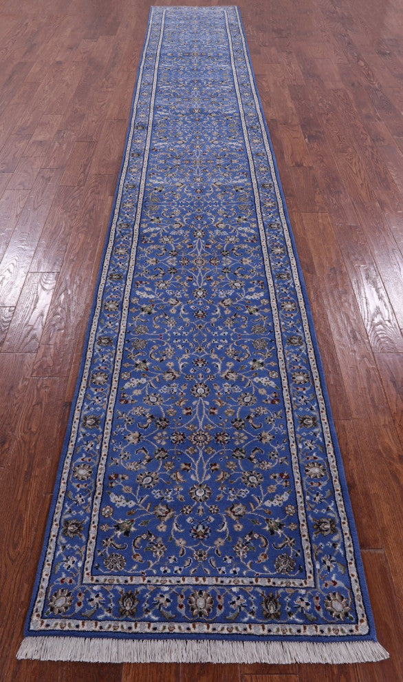 Persian Nain Wool and Silk Handmade Runner Rug 2' 8" X 18' 0" Q11660