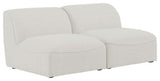 Miramar Linen Textured Fabric Upholstered 2-Piece Modular Sofa, Cream