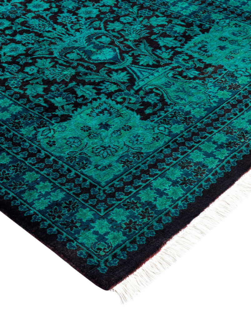 Overdyed One-of-a-Kind Hand-Knotted Area Rug Green, 3' 1" x 5' 2"