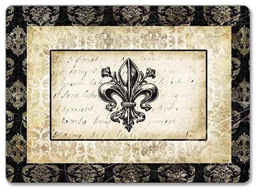 CounterArt Hardboard Placemat, Fleur de Lis Damask, Set of 2
