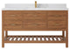 Parker Teak 60" Single Sink Bath Vanity in Golden Teak  2" Calacatta Nuvo