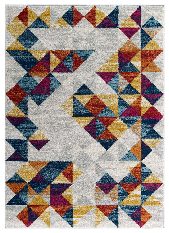 Area Rug Runner Floor Carpet, 8x10, Multi Colorful, Modern, Lounge Hospitality