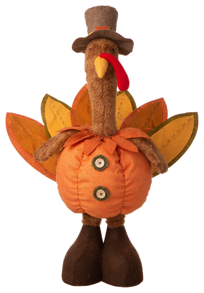 24-37" Fabric Turkey Standing Decor With Telescoping Legs