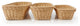 PLASKET Light Brown 3 Piece Rectangle Poly Wicker Basket Set