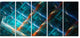 Glowing Green Fractal Grill, Abstract Art on Canvas, 60"x28", 5 Panels