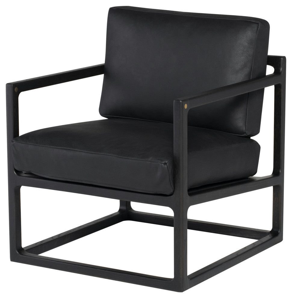 Lian Raven Leather Occasional Chair