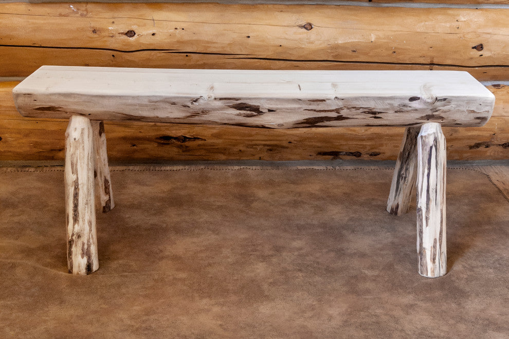 Montana Collection Half Log Bench, Ready to Finish, 4 Foot