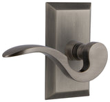 Studio Plate With Manor Lever, Antique Pewter, Passage, Left-Handed