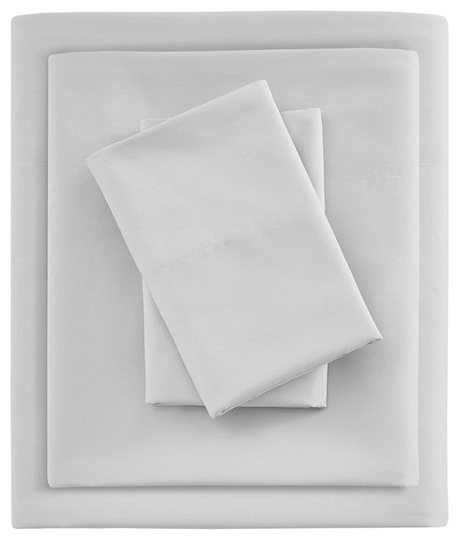 Sleep Philosophy Smart Cool Microfiber Sheet Set, Light Grey