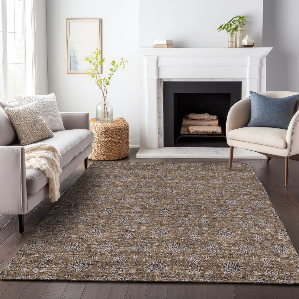 Premium Machine Washable Mayfield AMF702 Chocolate 9' x 12' Rug
