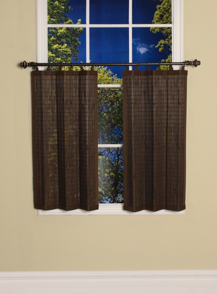 Versailles Patented Ring Top Bamboo Tier Set, Espresso, 36"