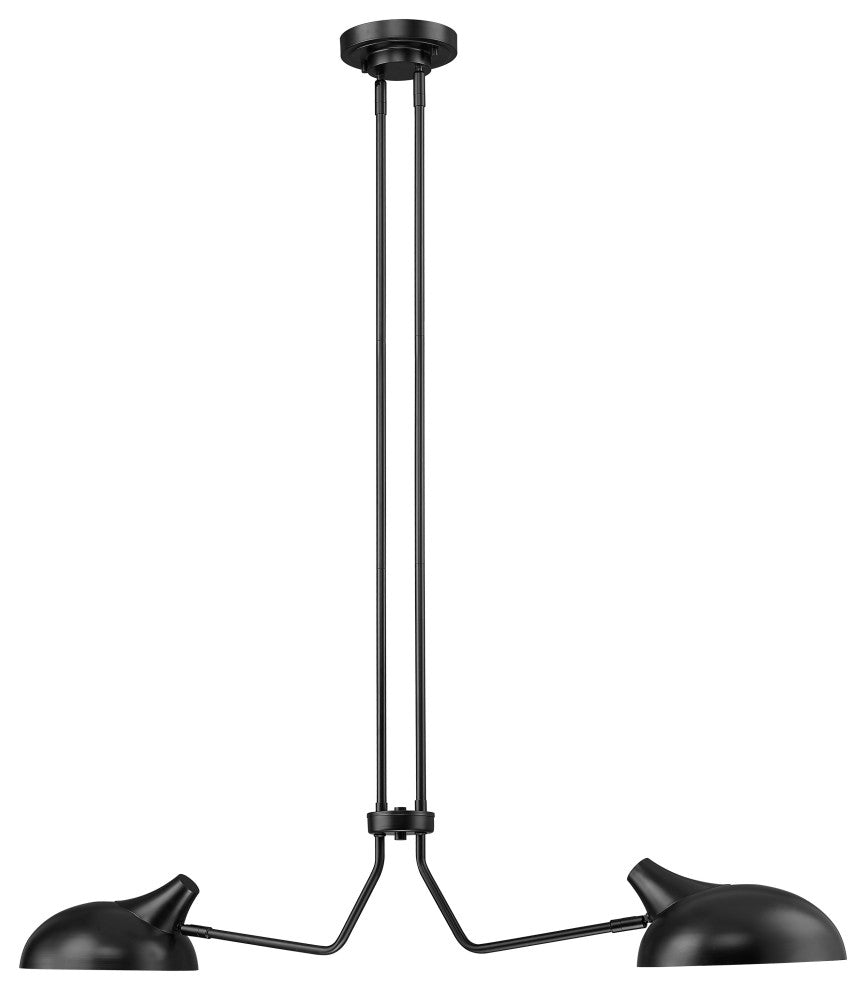 Zlite 1942-2L-MB 2-Light Island, Matte Black Outer/Gold Inner