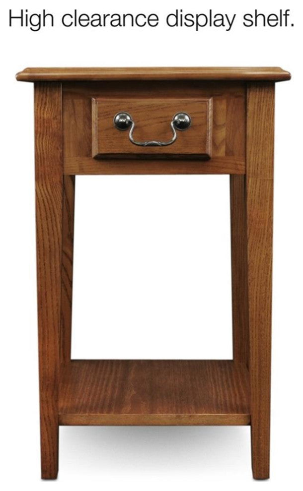 Leick Furniture Wood Shaker Square End Table in Medium Oak Finish
