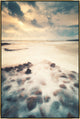 36x54 Silky Sunset, Framed Artwork, Gold