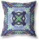 18" Blue Green Geo Tribal Suede Throw Pillow