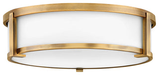 Hinkley Lowell 16" Md Flush Mount Ceiling Light,Brushed Bronze+Etched Opal Glass