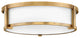 Hinkley Lowell 16" Md Flush Mount Ceiling Light,Brushed Bronze+Etched Opal Glass