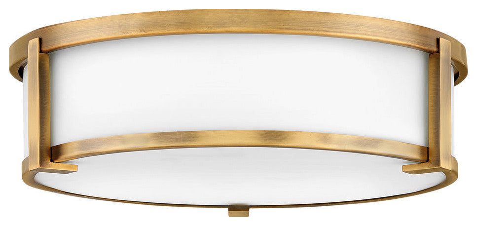 Hinkley Lowell 16" Md Flush Mount Ceiling Light,Brushed Bronze+Etched Opal Glass