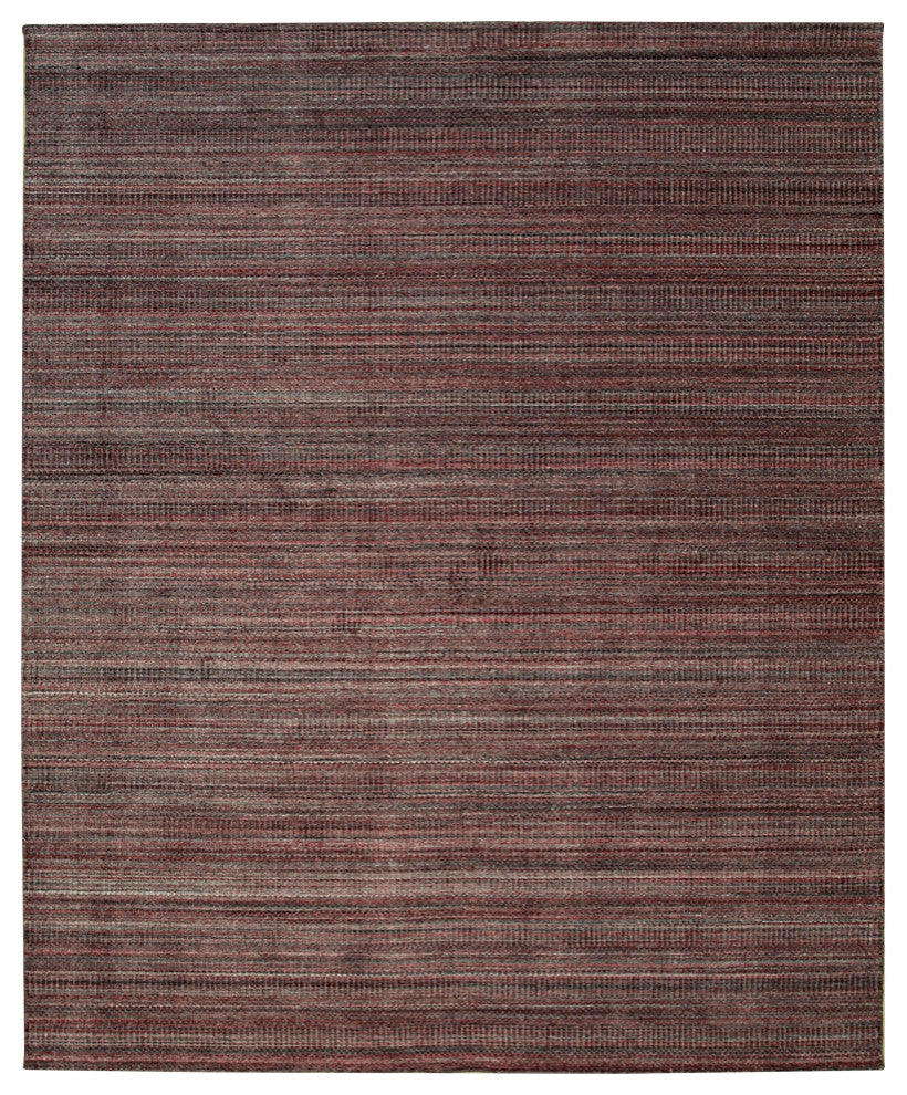 Handloom Wool Red Contemporary Super Grass Rug, 9'x12'