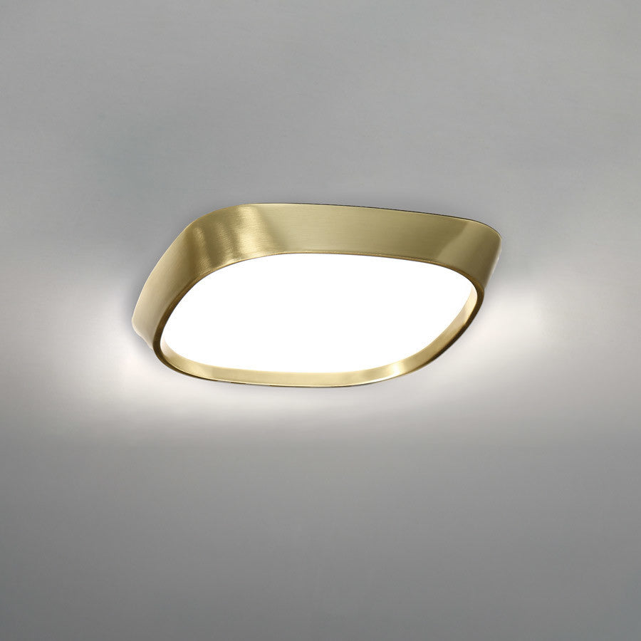 Issa 10" LED Flush Mount 3000K, Brushed Brass
